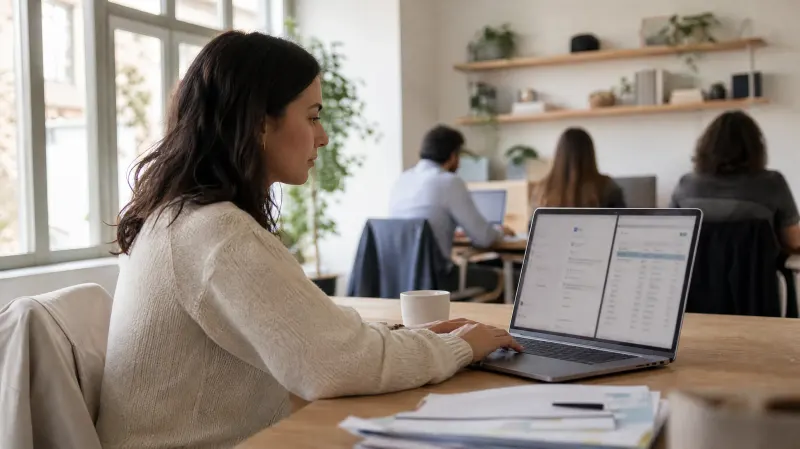 Email e CRM lado a lado no portátil