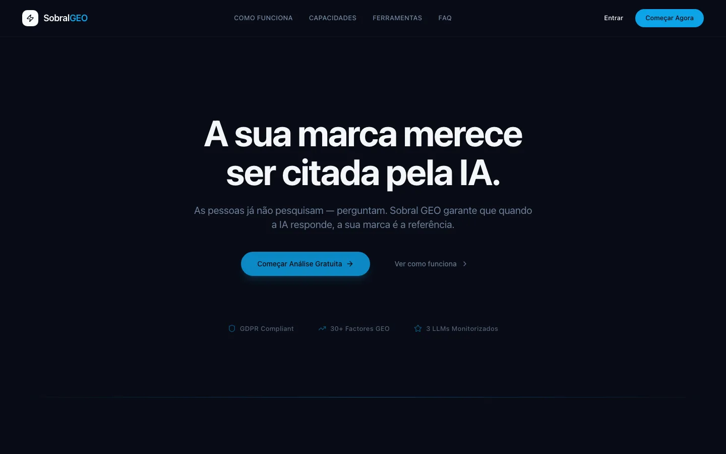 Projecto da Sobral Digital Agency: Sobral GEO - Otimização para Motores Generativos de IA